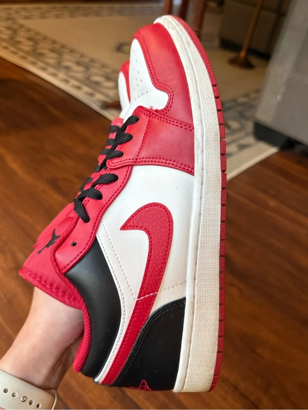 Air Jordan 1 Low BULLS White/Gym Red-Black size 11